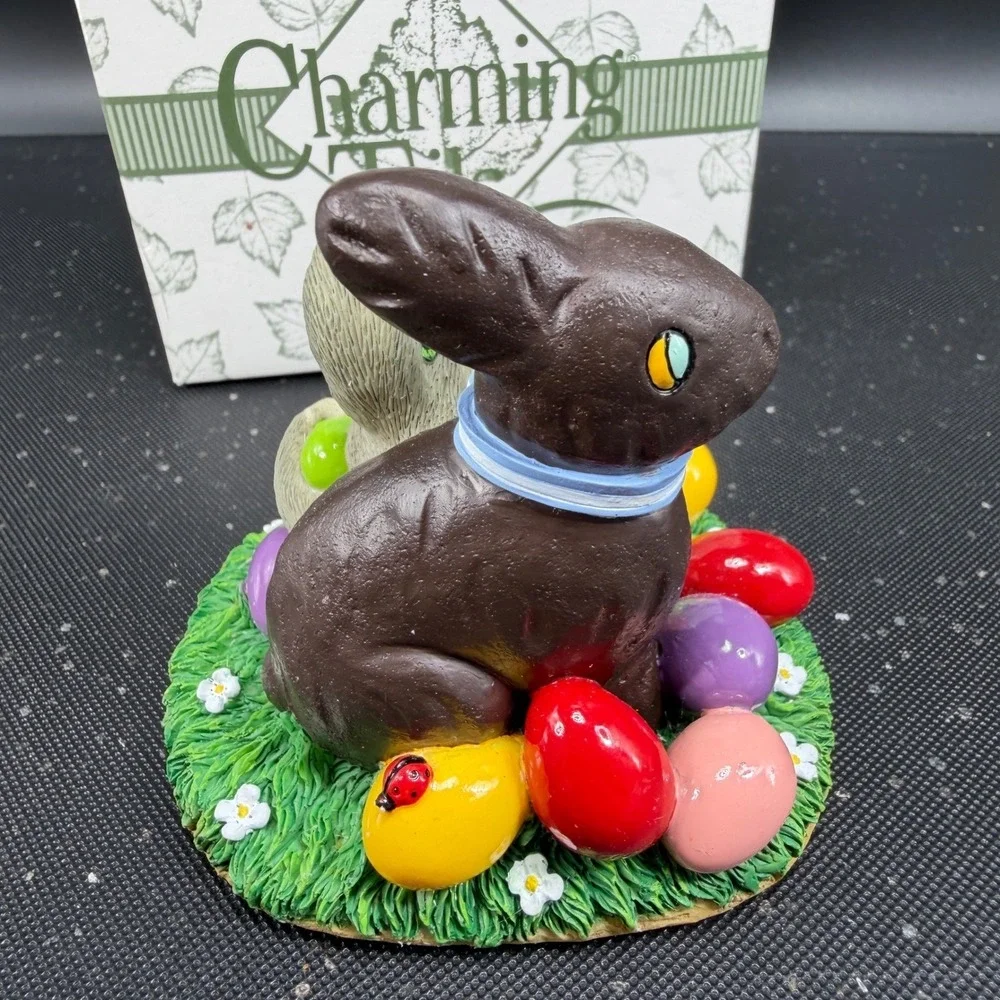 Fitz and Floyd Charming Tails Sweet Dreams Bunny Easter Egg‎ Figurine New w Box